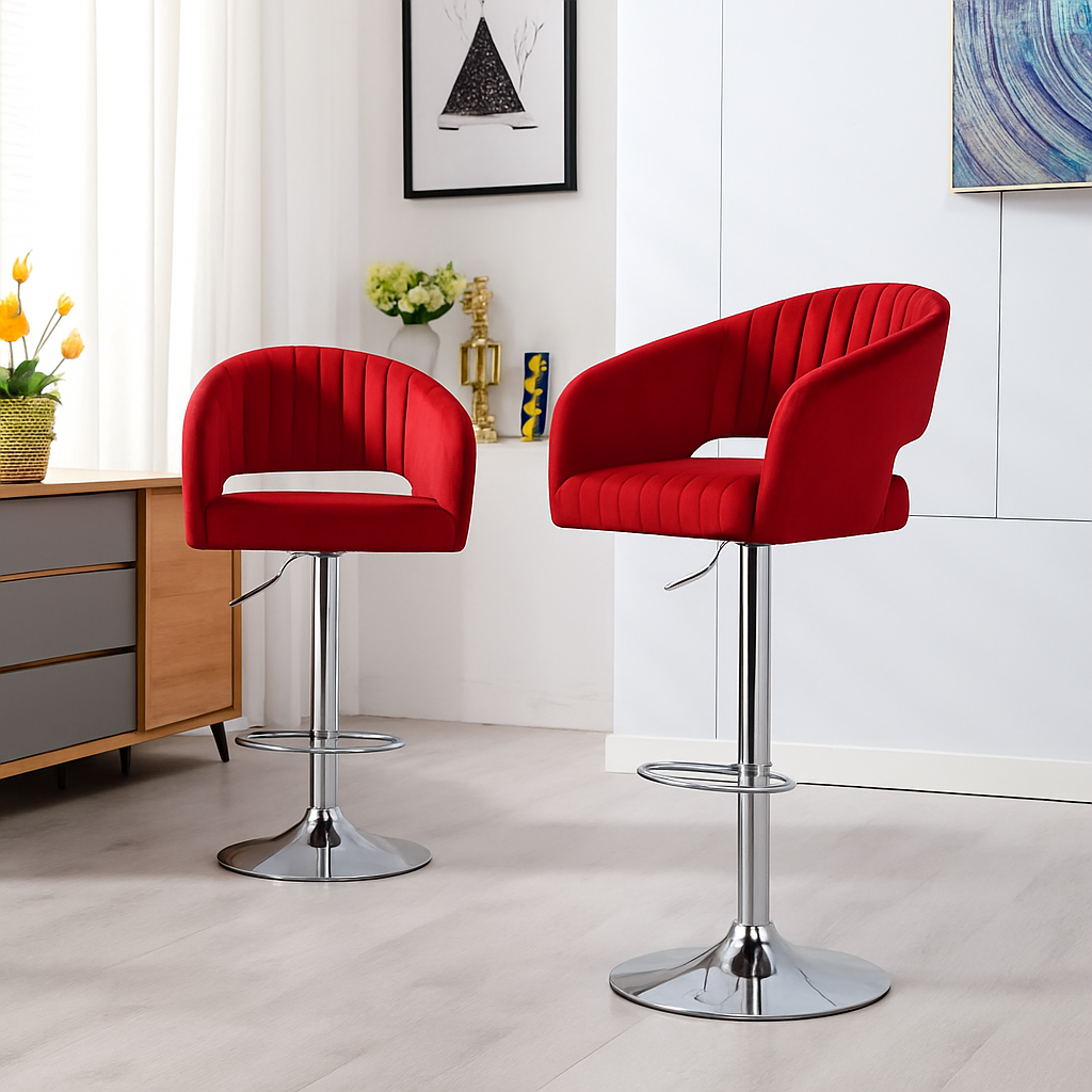 Plush Feel Velvet Adjustable Bar Stool / Long Chair