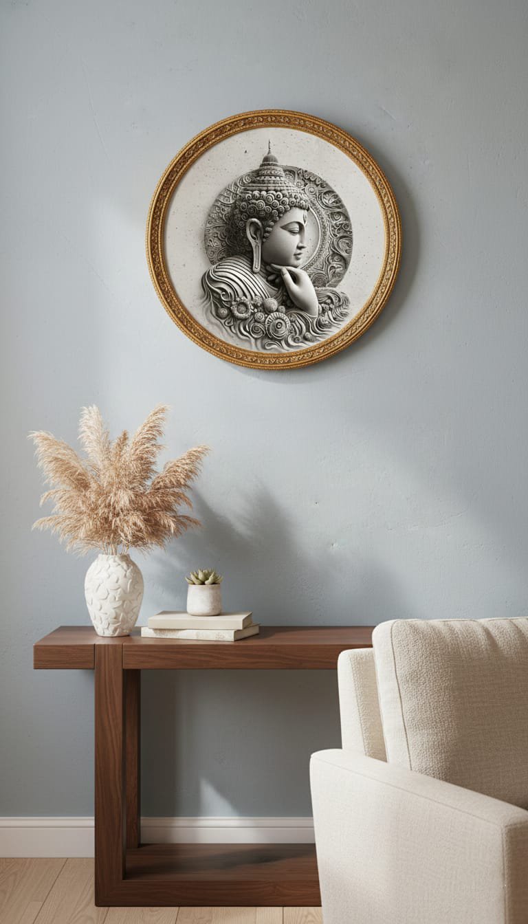 3D Buddha Wall Art for Home & Office Spaces – Spiritual Meditation Décor