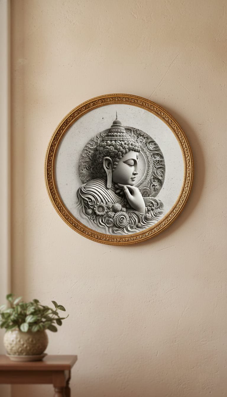 3D Buddha Wall Art for Home & Office Spaces – Spiritual Meditation Décor