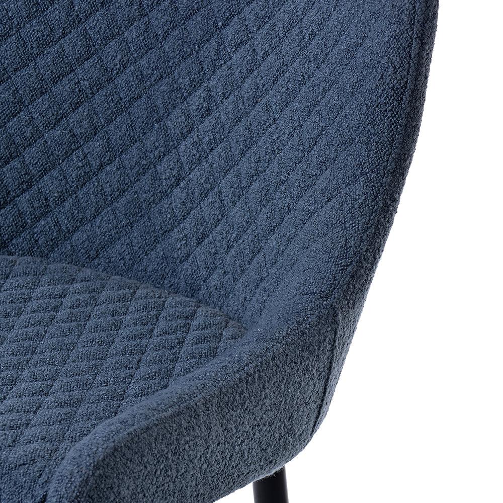 Velvet Blue Accent Chair with Comfortable Black Legs