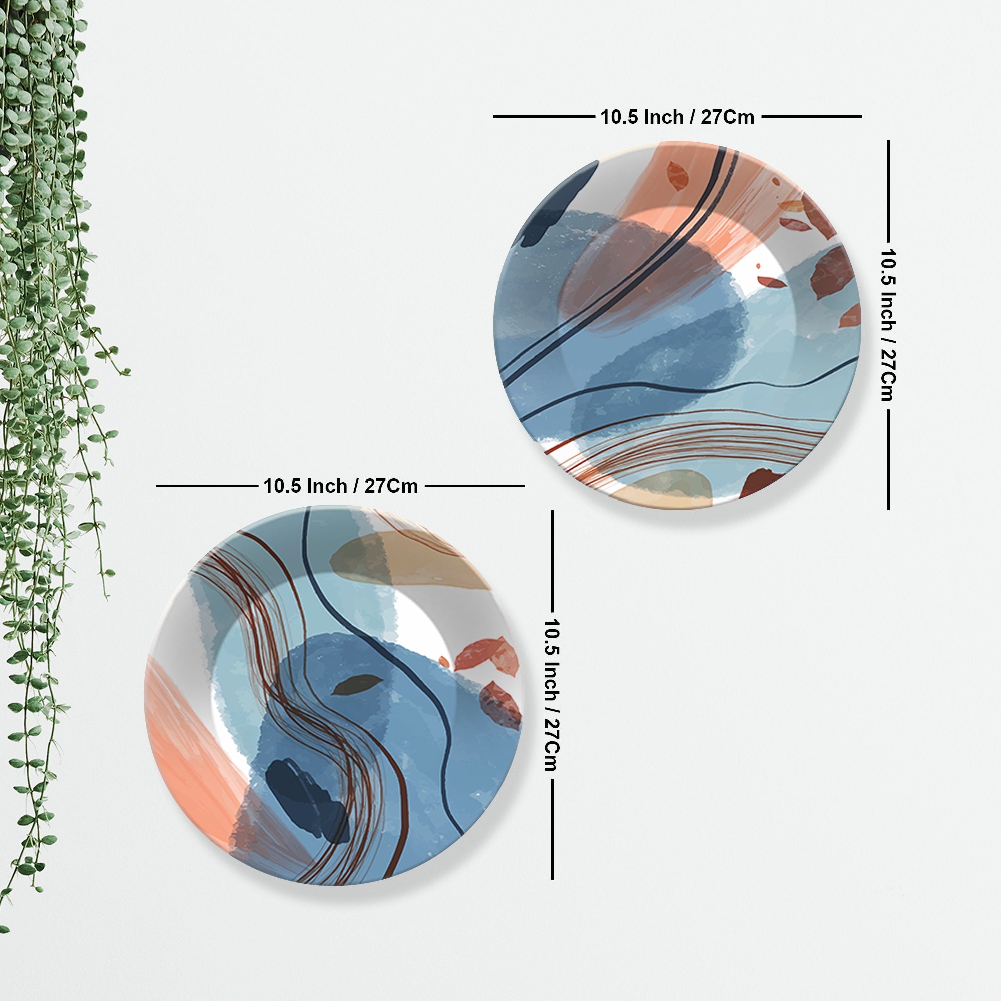 Ceramic Wall Hanging Plates of Two Pieces