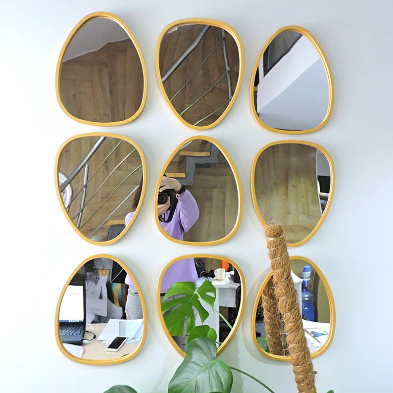 Abstract Gold Mirror Set | Living Room & Bedroom Wall Decor