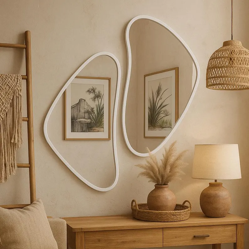 Abstract Wall Mirror Set | Irregular Shape Decorative Mirrors