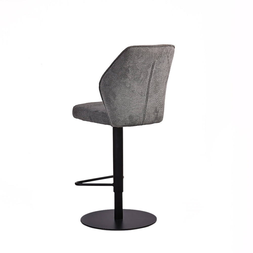 Counter Height Lounge Bar Chair with Grey Seat and Black Base