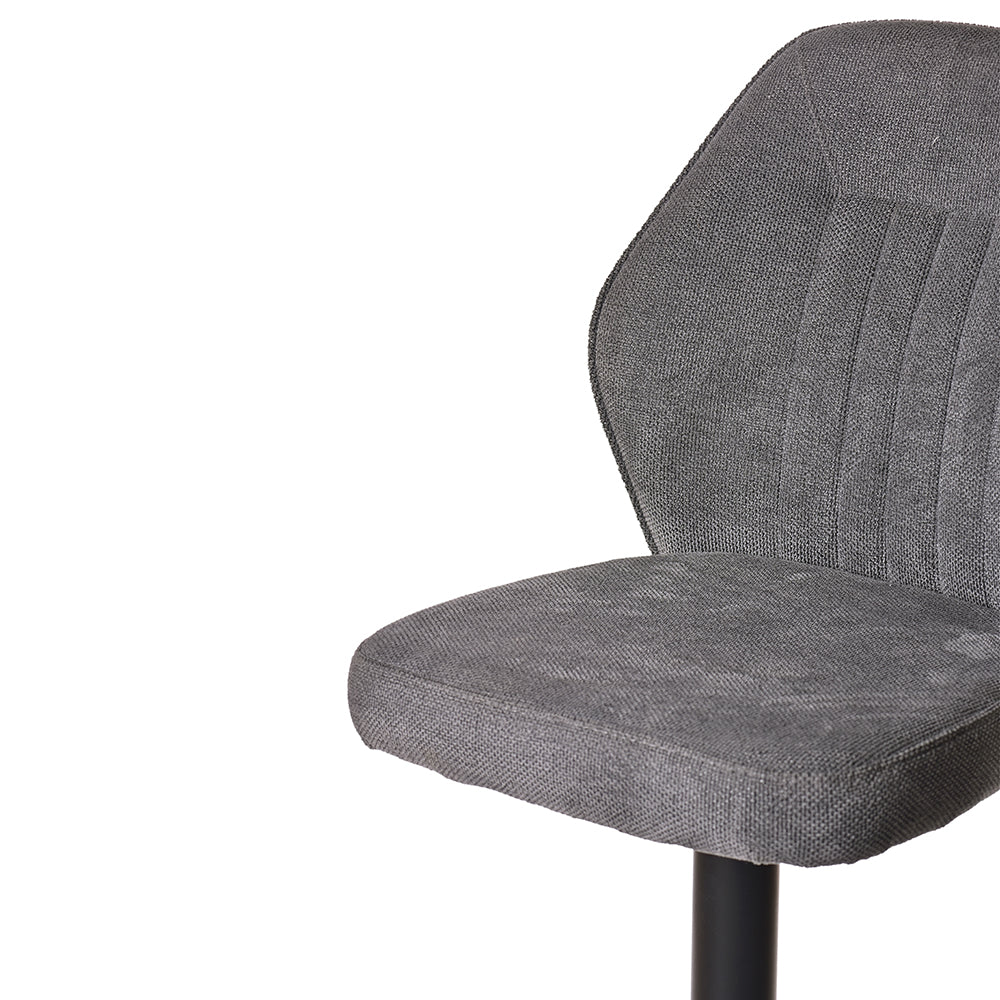 Counter Height Lounge Bar Chair with Grey Seat and Black Base