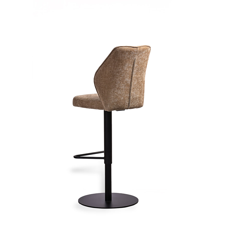 Tall Lounge Bar Chair with Cushioned Tan Brown Seat