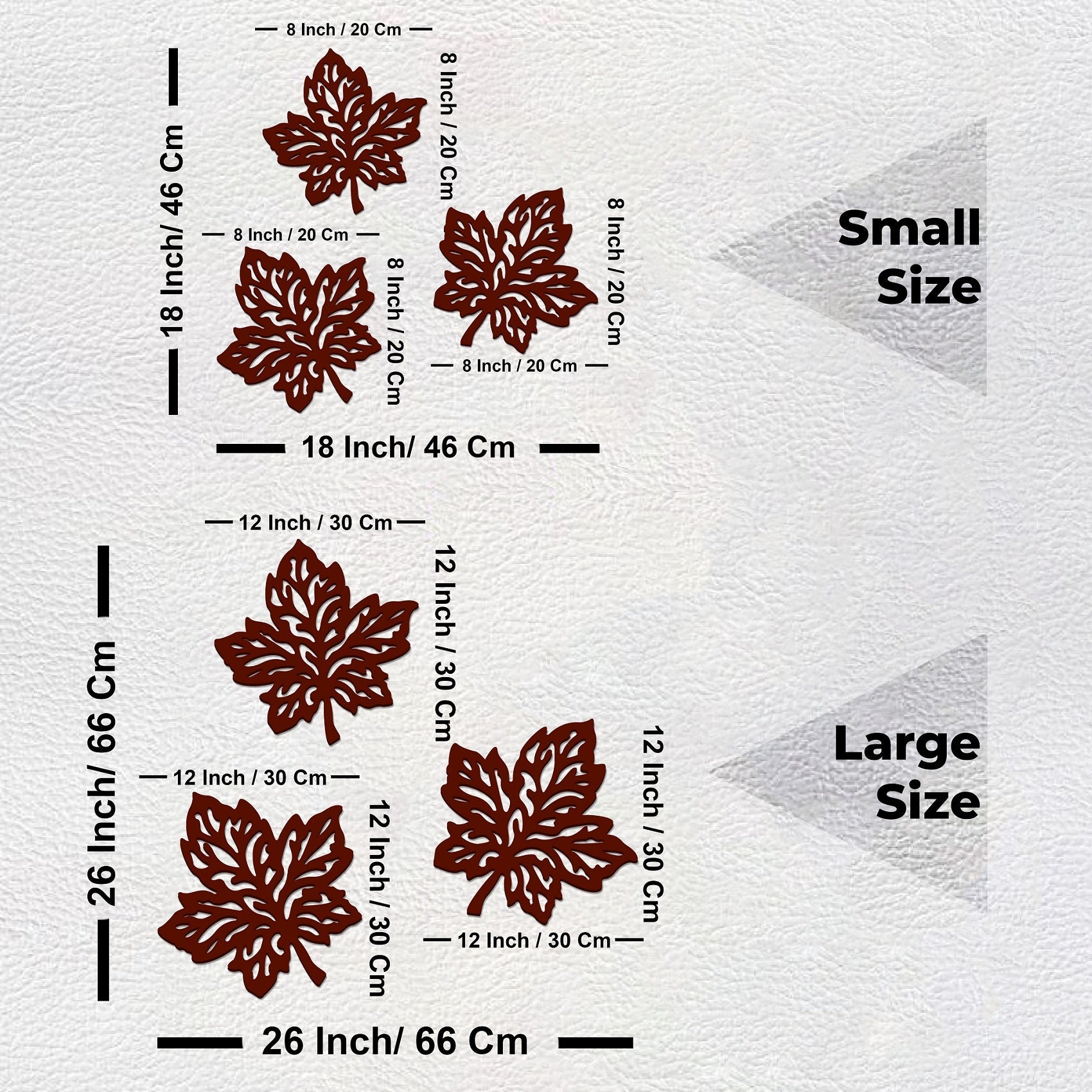 Beautiful Leaves in Brown Color Design Wooden Wall Hanging