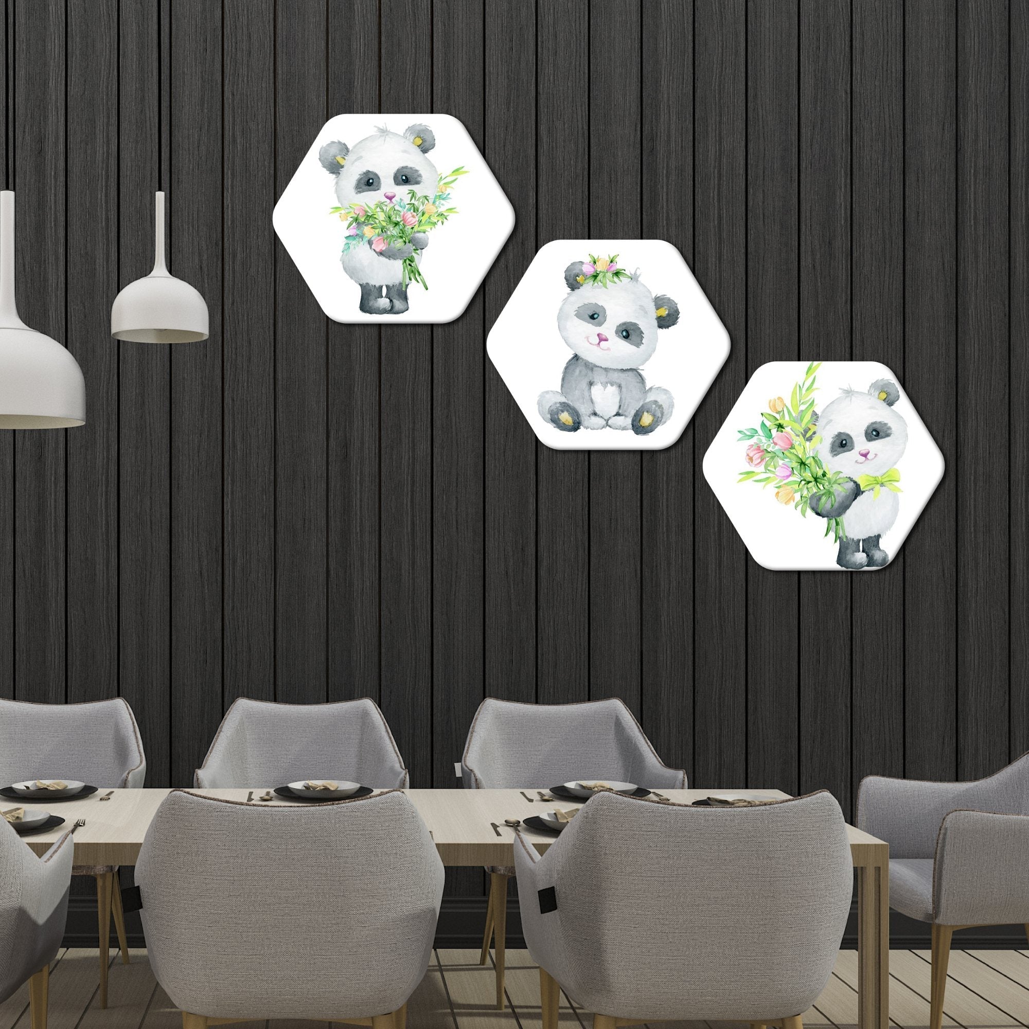 Premium 3 Pieces Hexagon Painting
