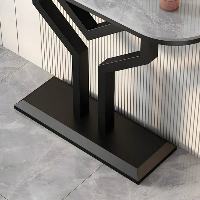 Luxury Y Shape Gold Console with Black Marble Top