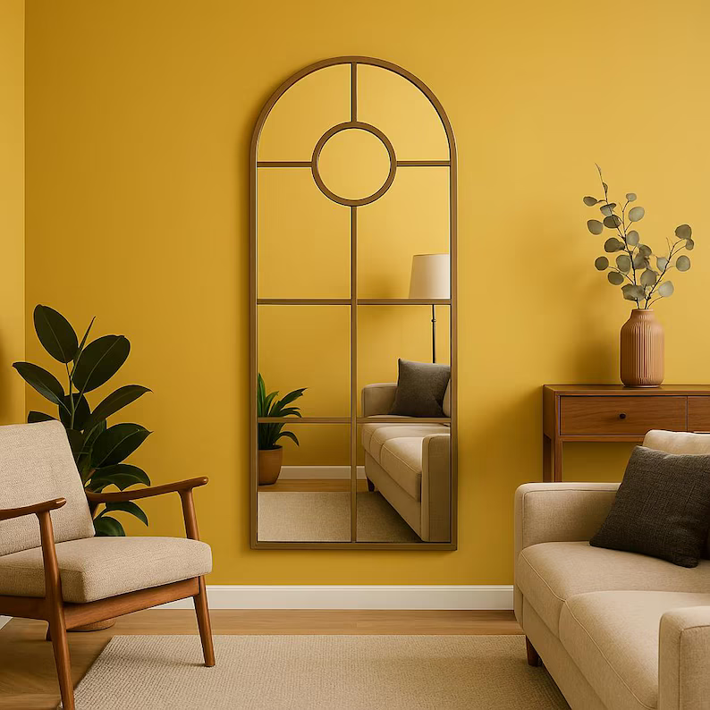 Modern Arched Window Wall Mirrorr | Large Frame Mirror (3 Peice)