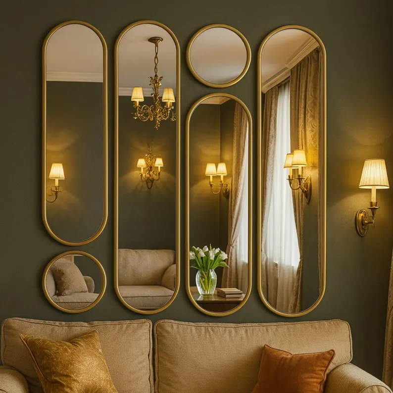 Modern Wall Mirror Set | Metal Frame Mirrors