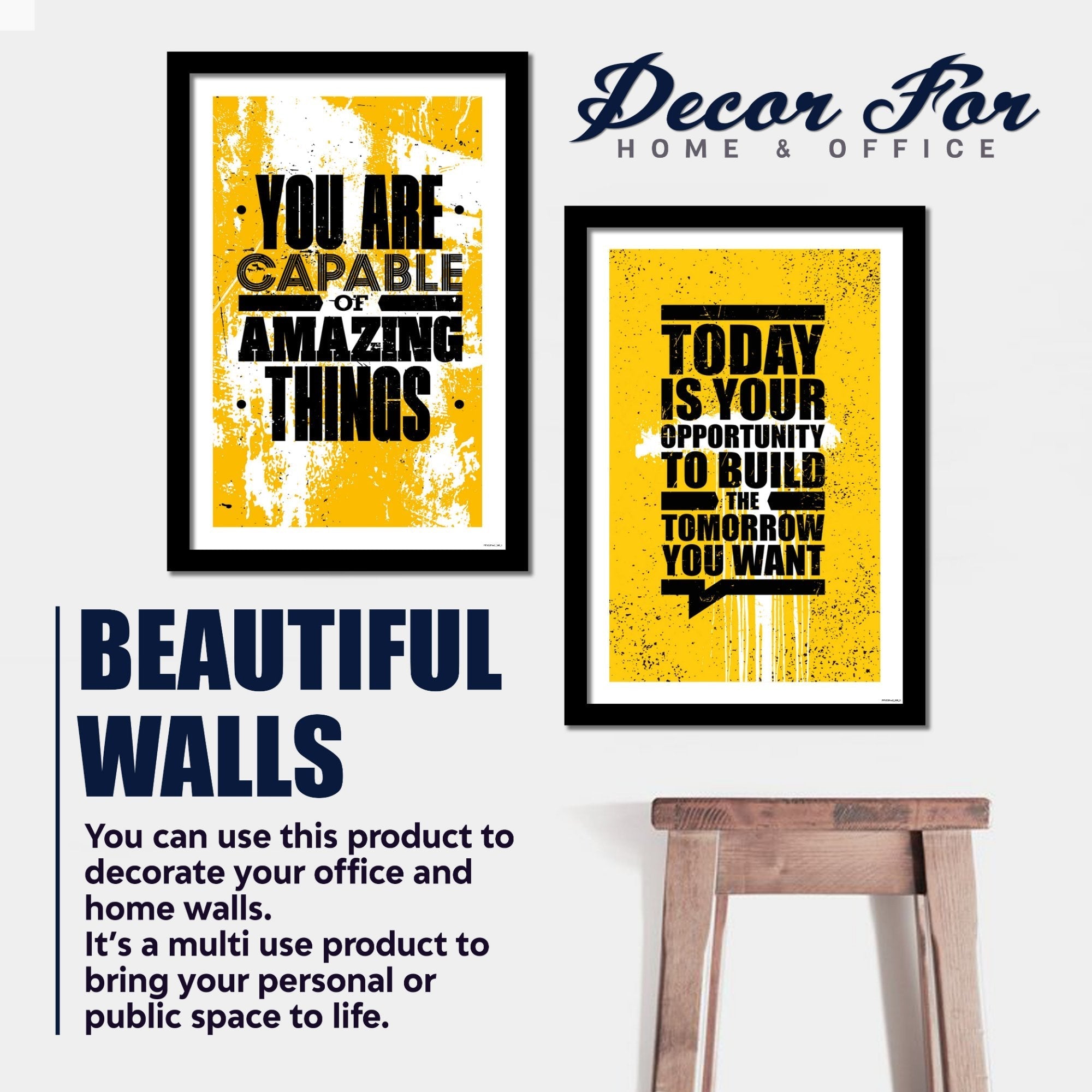 Wall Framed Painting Set of 2 For Office