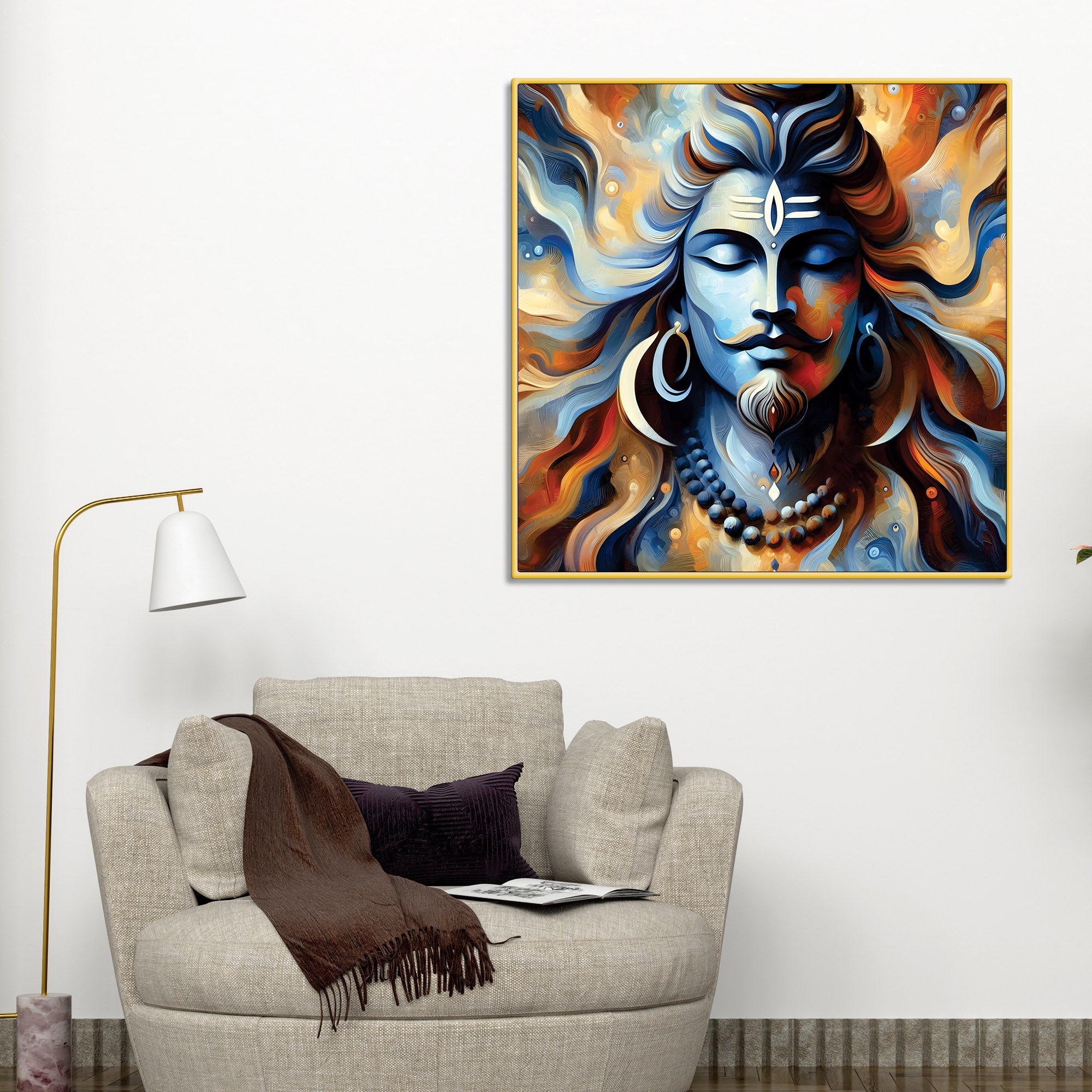 Shiva Mystical Aura Painting Mahadev Canvas Wall Decor