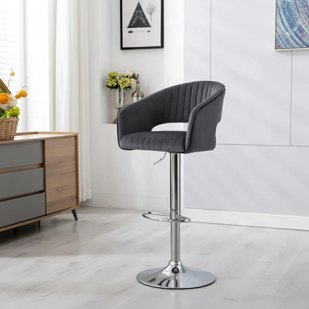 Plush Feel Velvet Adjustable Bar Stool / Long Chair