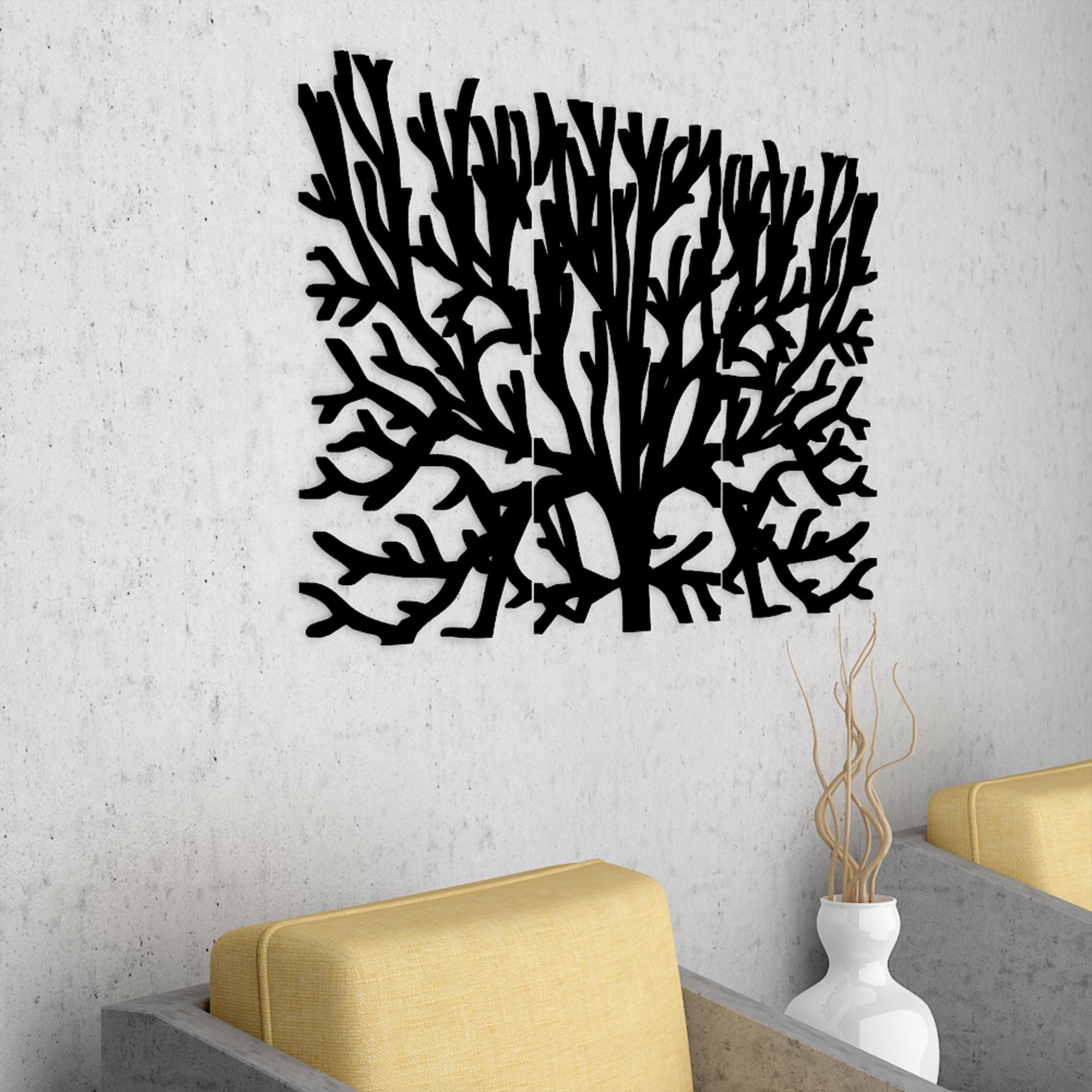 Premium Quality Wooden Wall Hanging of Beautiful Black Color Tree Branches