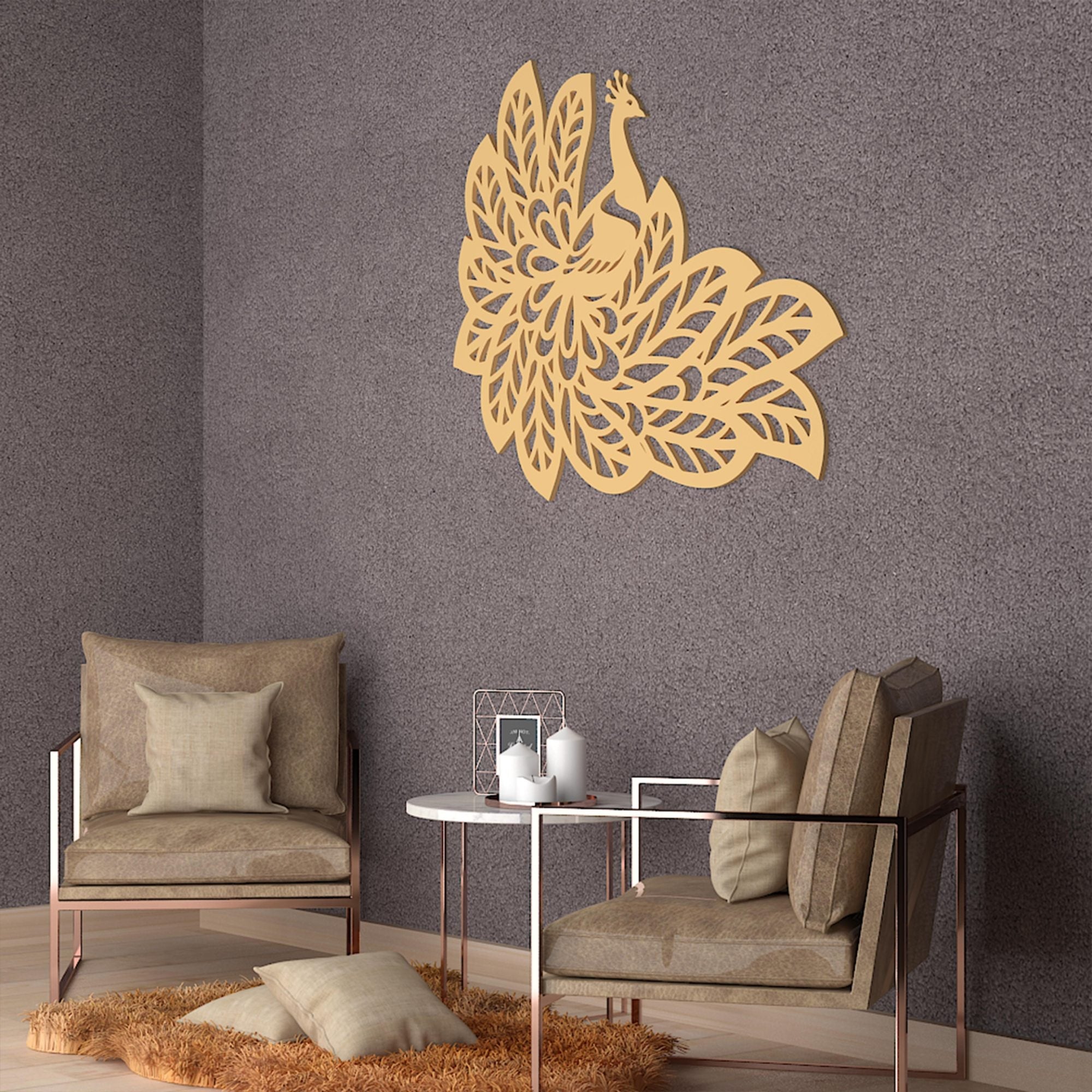 Premium Quality Wooden Wall Hanging of Beautiful Peacock