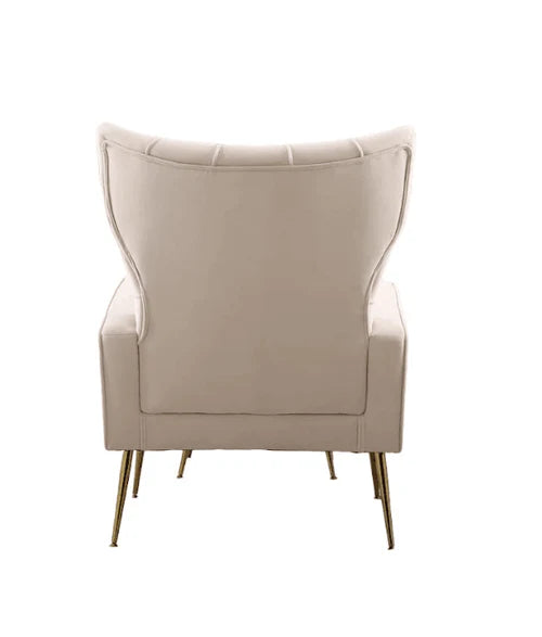 Luxury White Wingback Sofa Lounge Chair with Ottoman