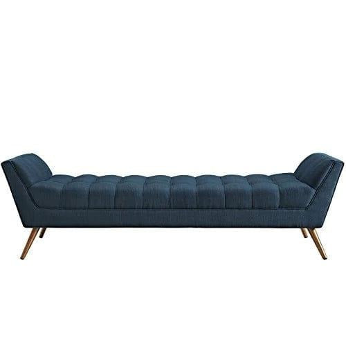 Navy Blue Tufted Sofa Lounge Chair with Wooden Legs