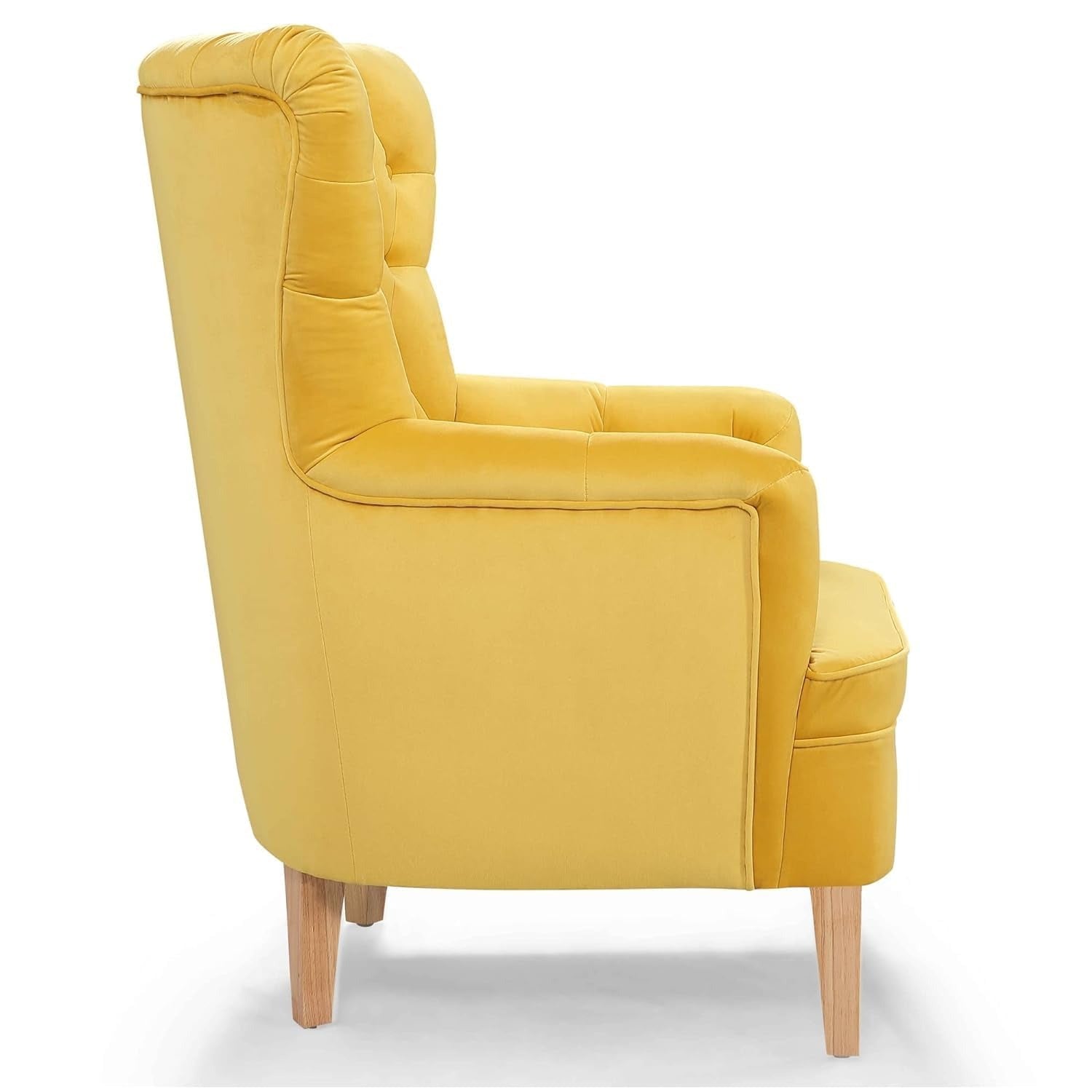 Premium Yellow Velvet Sofa Lounge Chair for Home