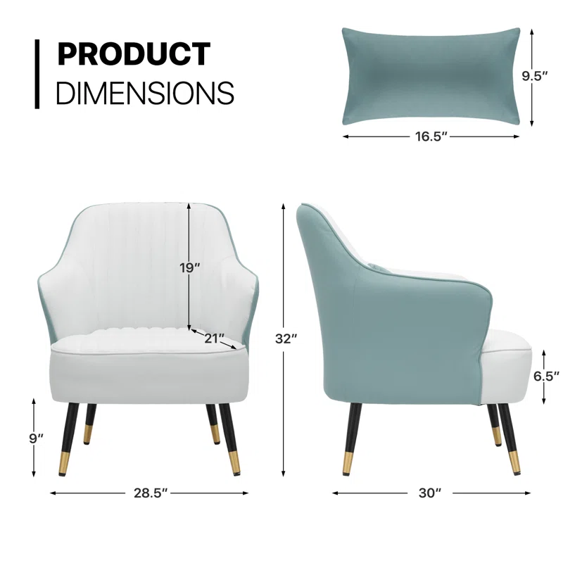 Modern Accent Lounge Chair with Cushion for Living Room