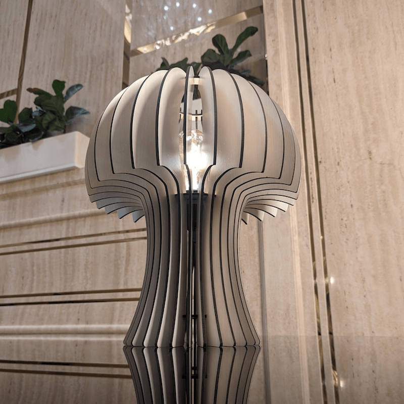 Modern Mushroom Table Lamp with Curved Shade