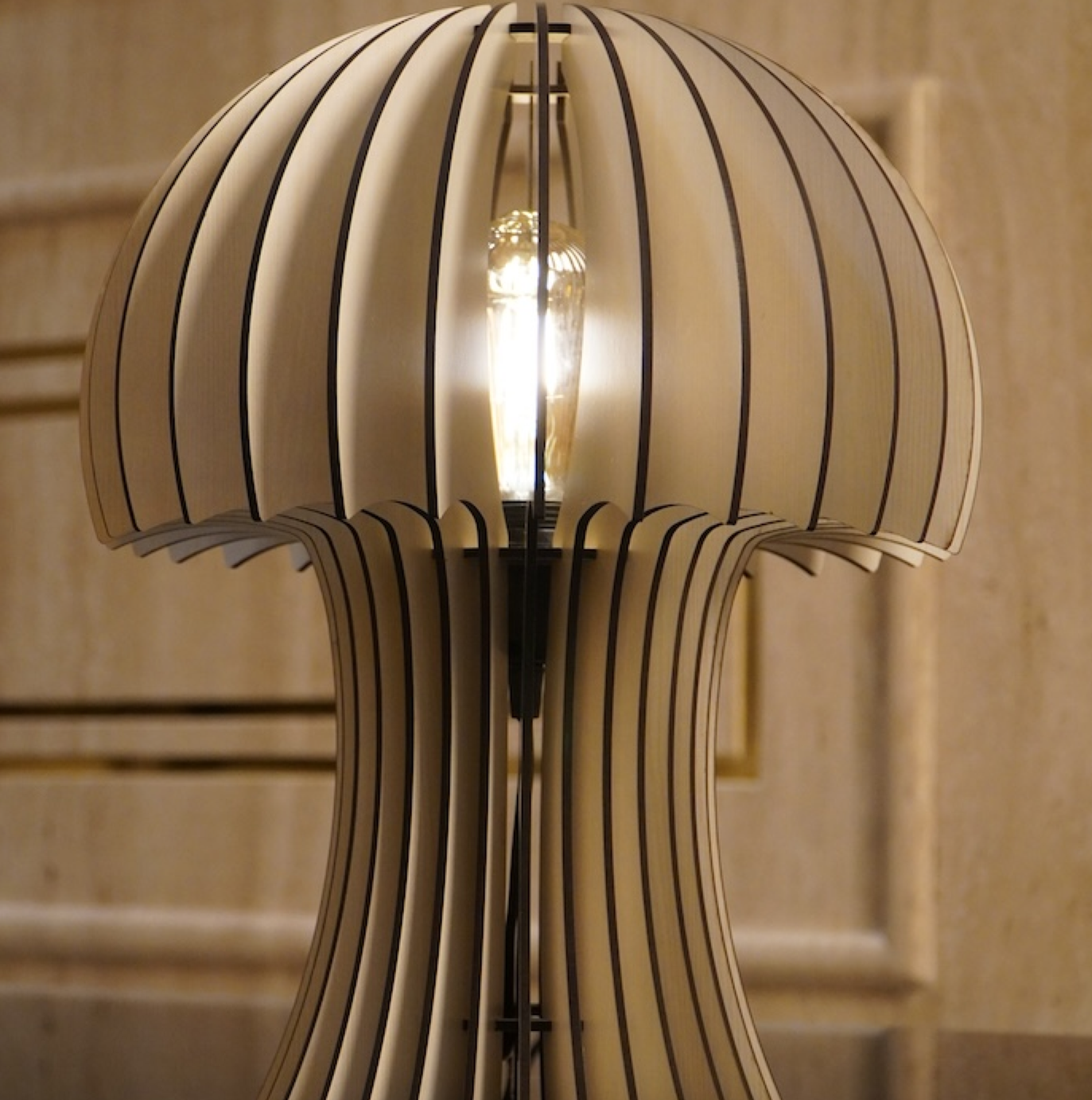 Modern Mushroom Table Lamp with Curved Shade