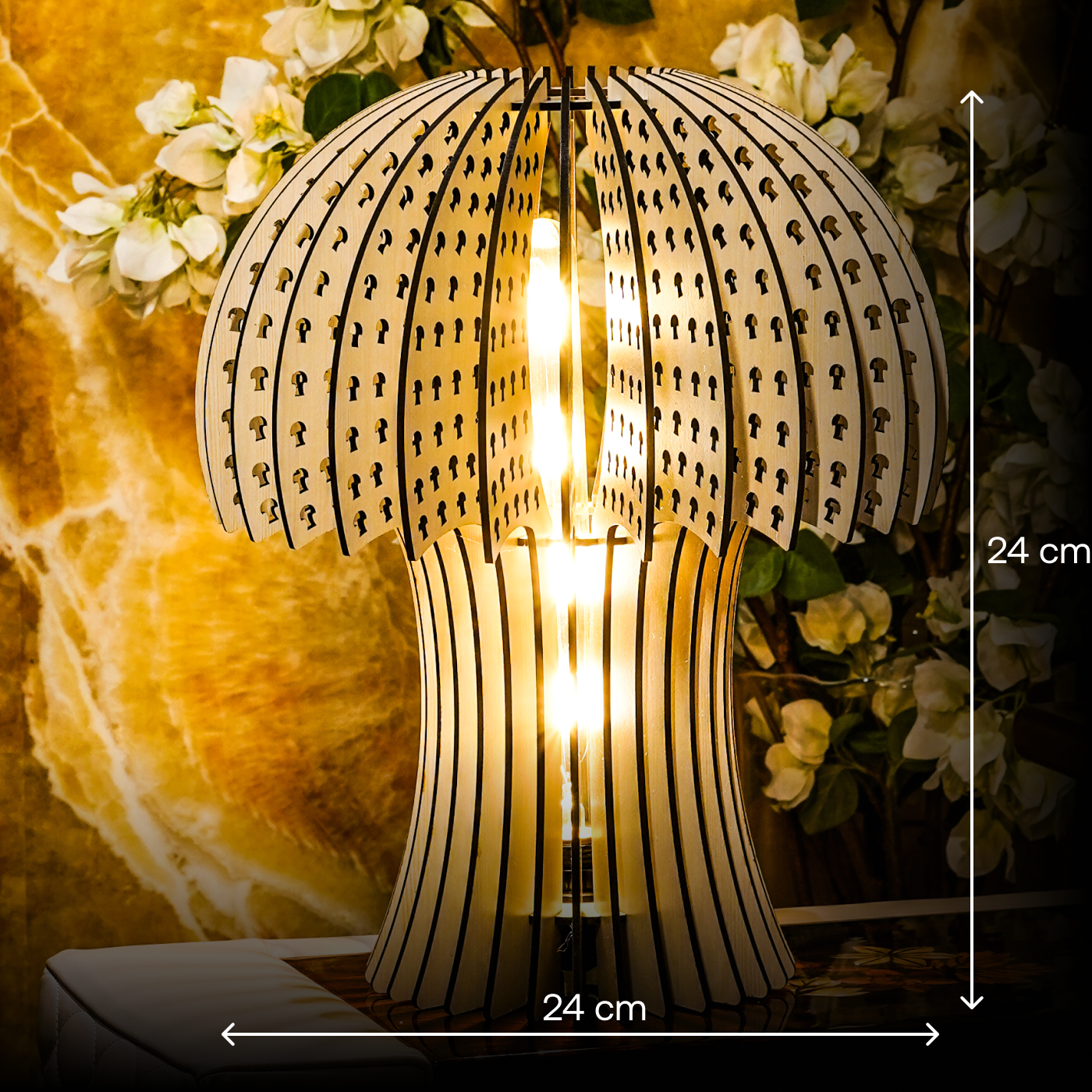 Artistic Cutout Mushroom Table Lamp Ambient Light