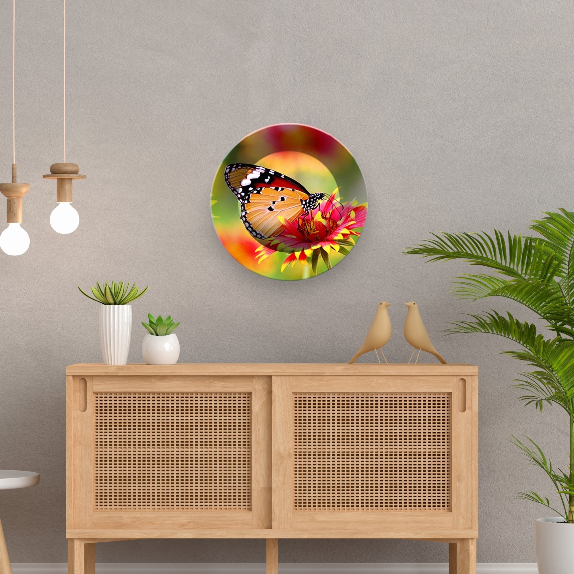 Butterfly Ceramic Wall Plate Painting - Vibecrafts