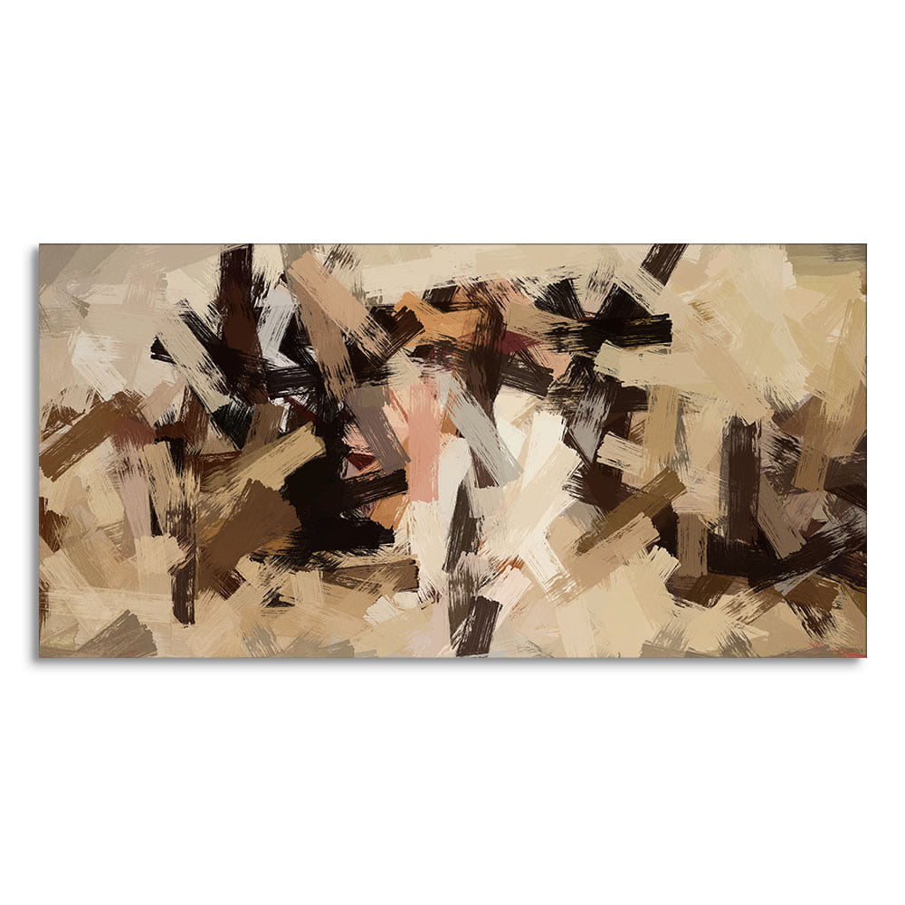 Abstract Art in Beige and Brown color Strokes Canvas Wall Painting
