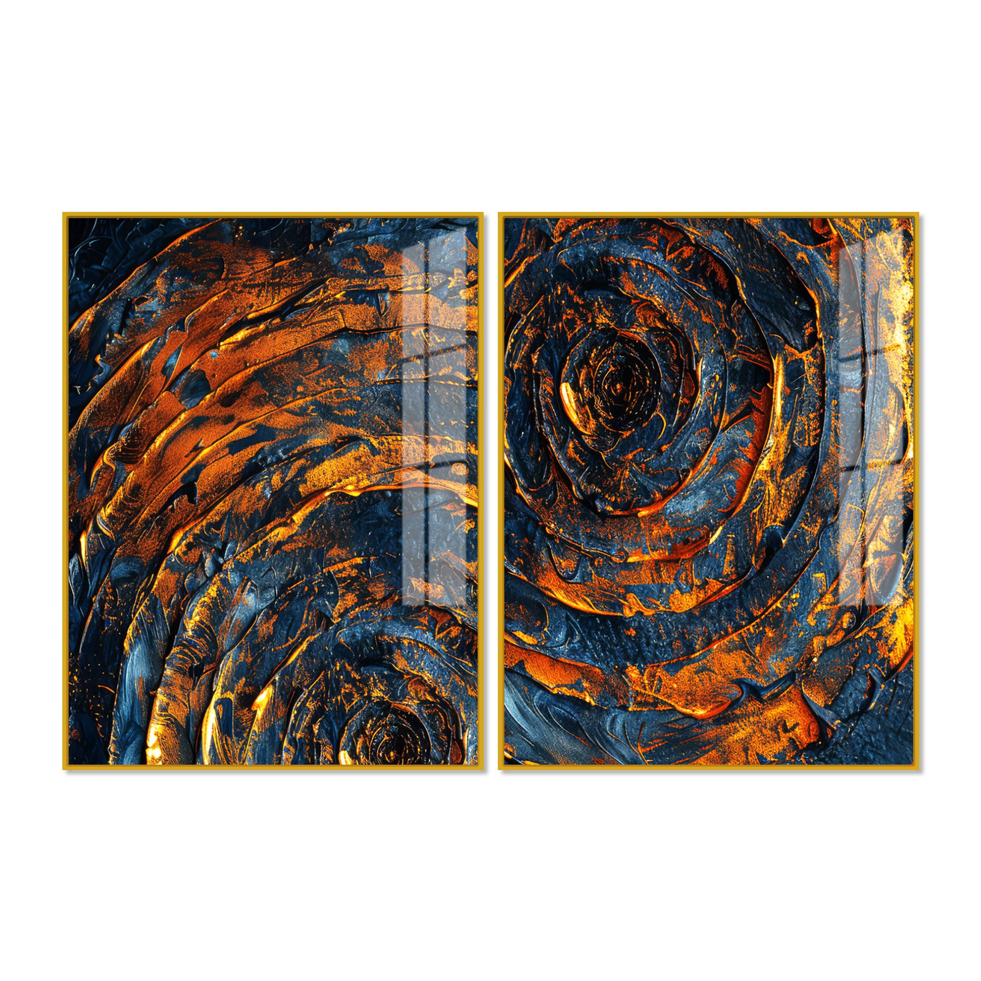 Abstract Background Geometric Art Pattern Acrylic Floating Wall Painting Set Of 2