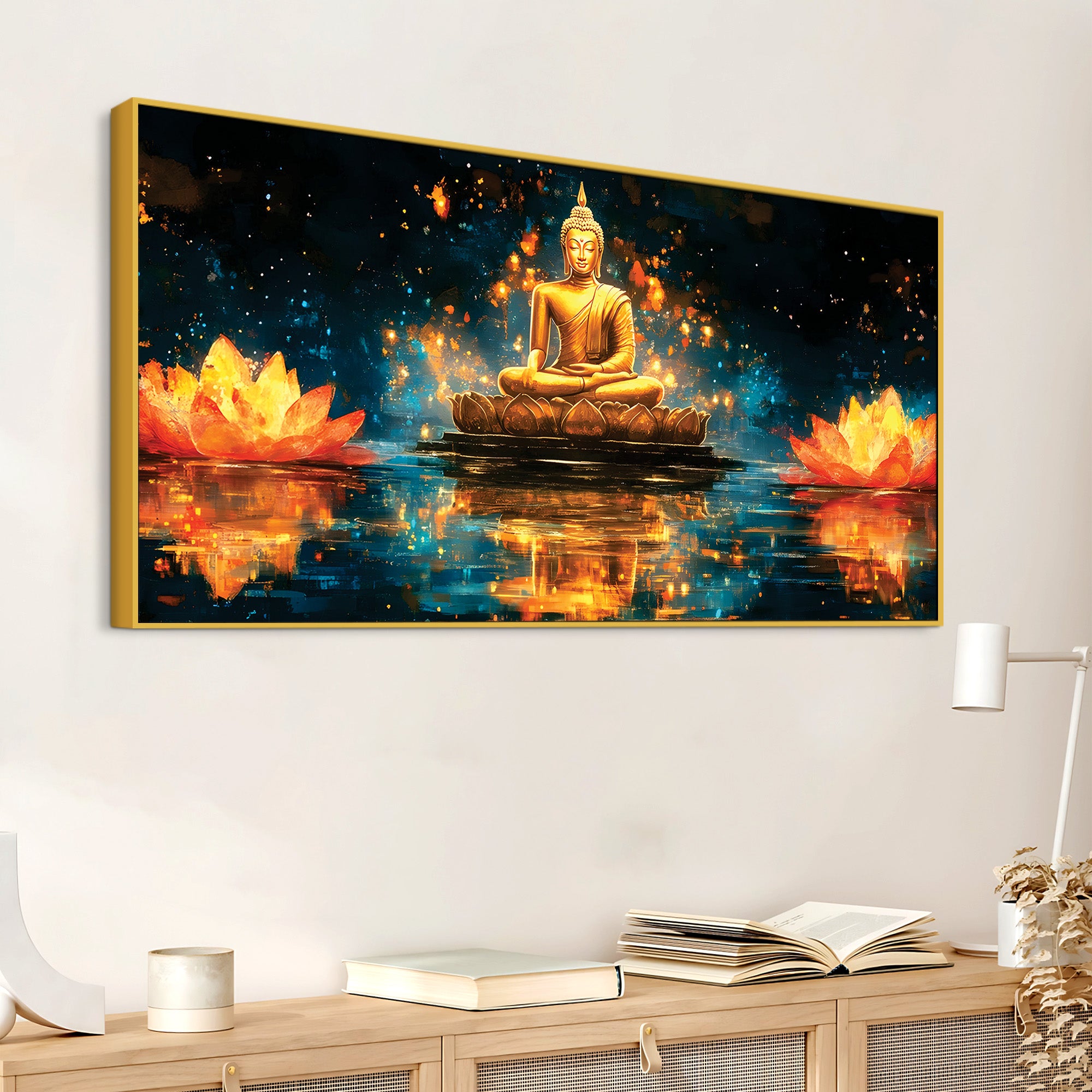 Abstract Buddha Wall Painting – Meditation Room Decor