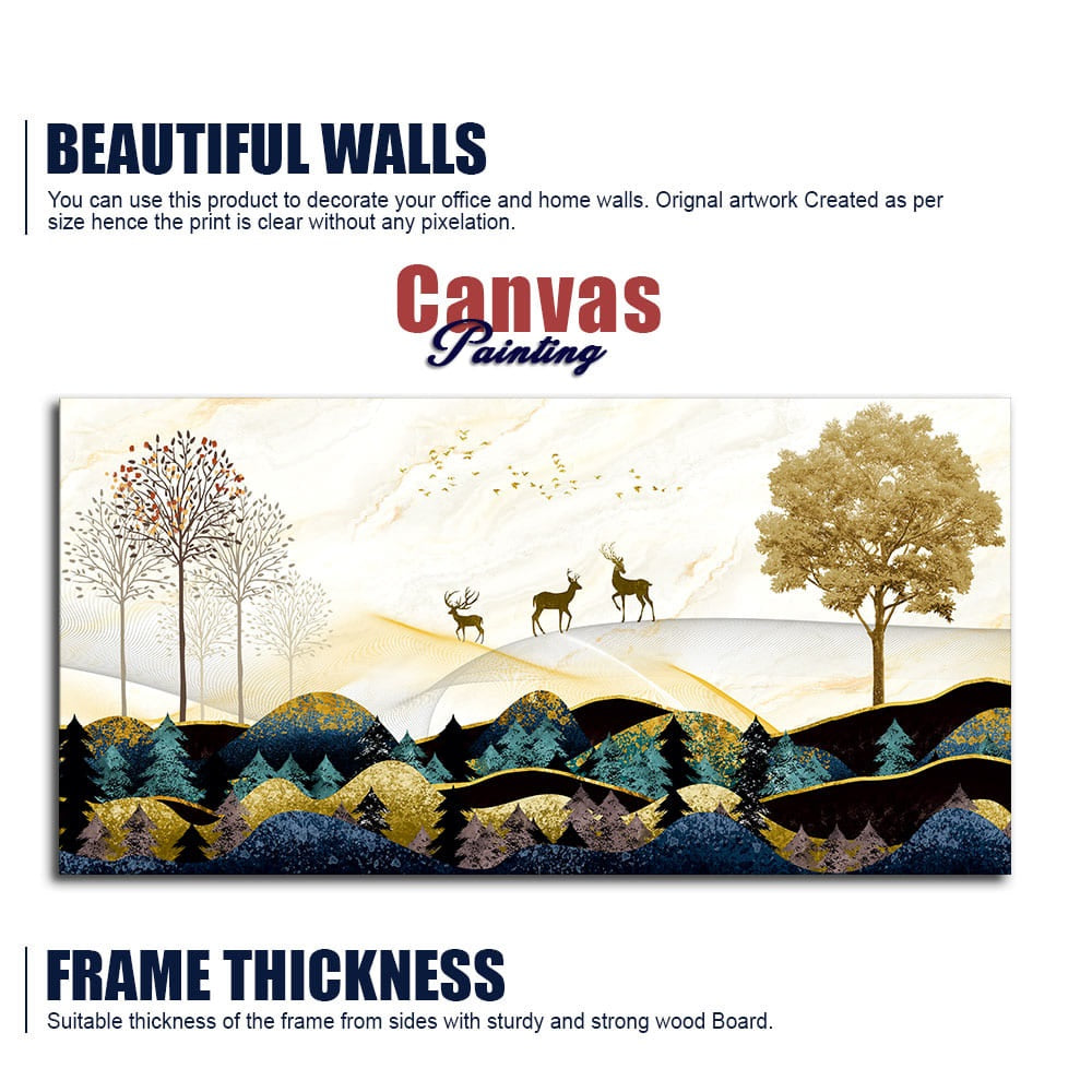 Premium Golden canvas wll art