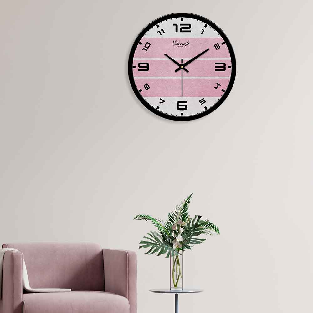 Pink Color Wall Clock