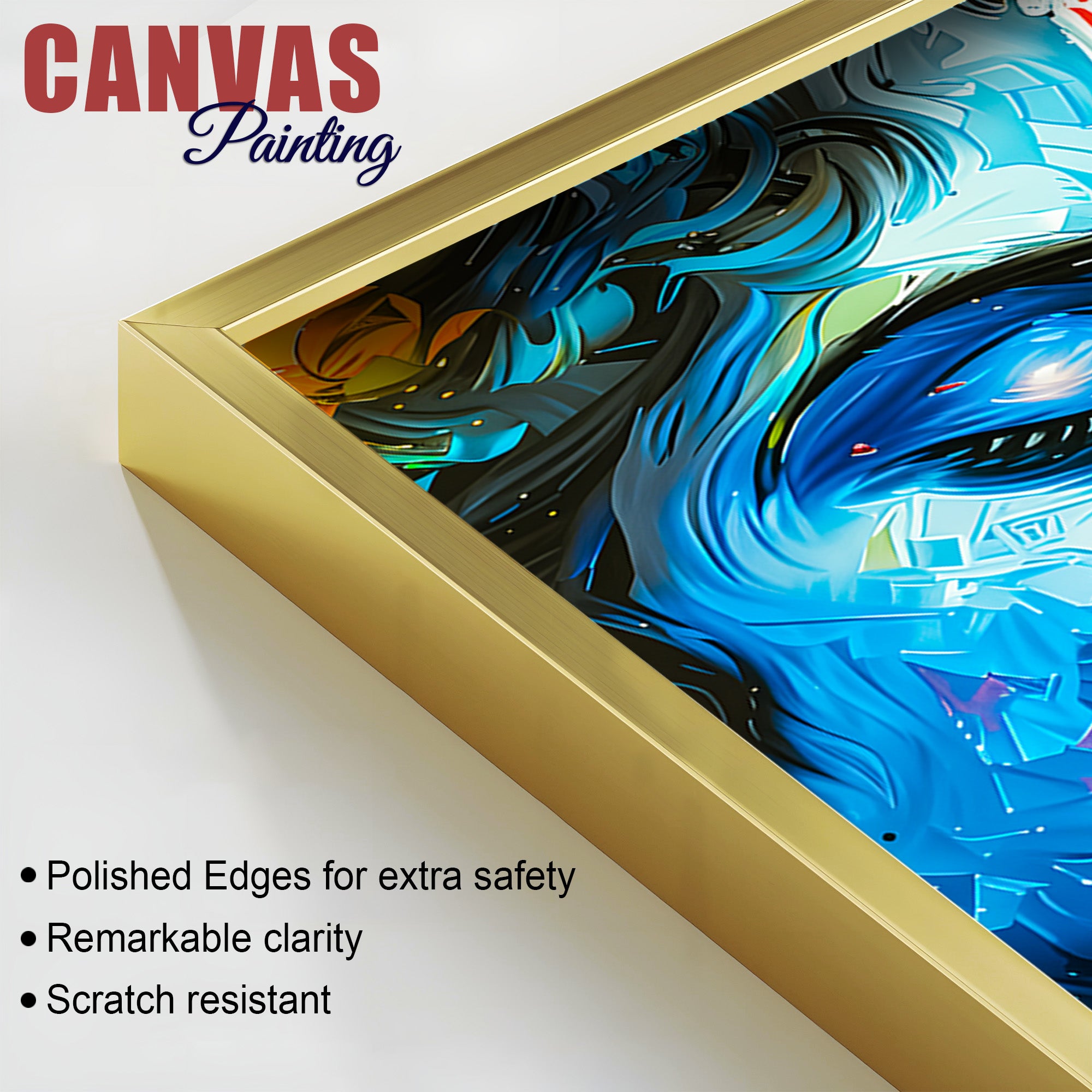 Abstract Shree Radha Krishna Face Art Canvas Wall Painting for Home Temple & Office – Modern Devotional Wall Decor