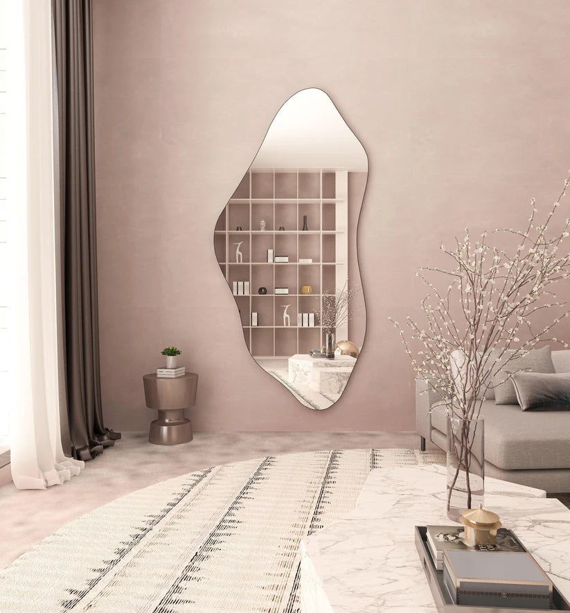 Abstract Wall Mirror in Flowing Shape Design