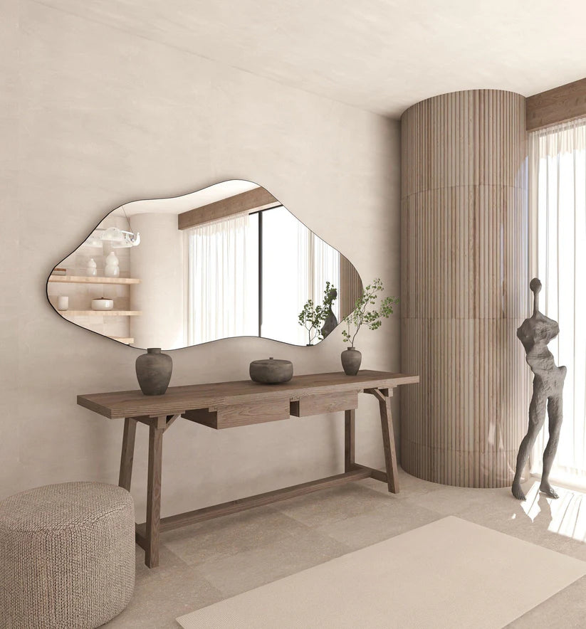 Abstract Wall Mirror in Flowing Shape Design