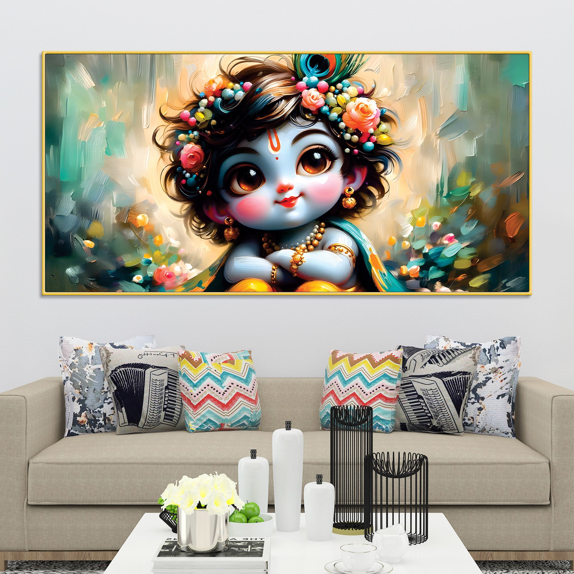 adorable-baby-krishna-wall-painting-on-canvas-for-home-decoration