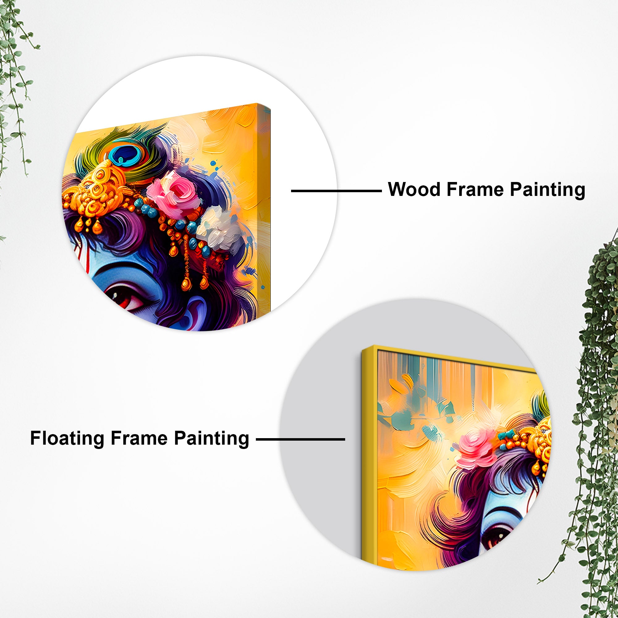 Adorable Little Krishna Canvas Wall Art Painting for Mandir & Living Room