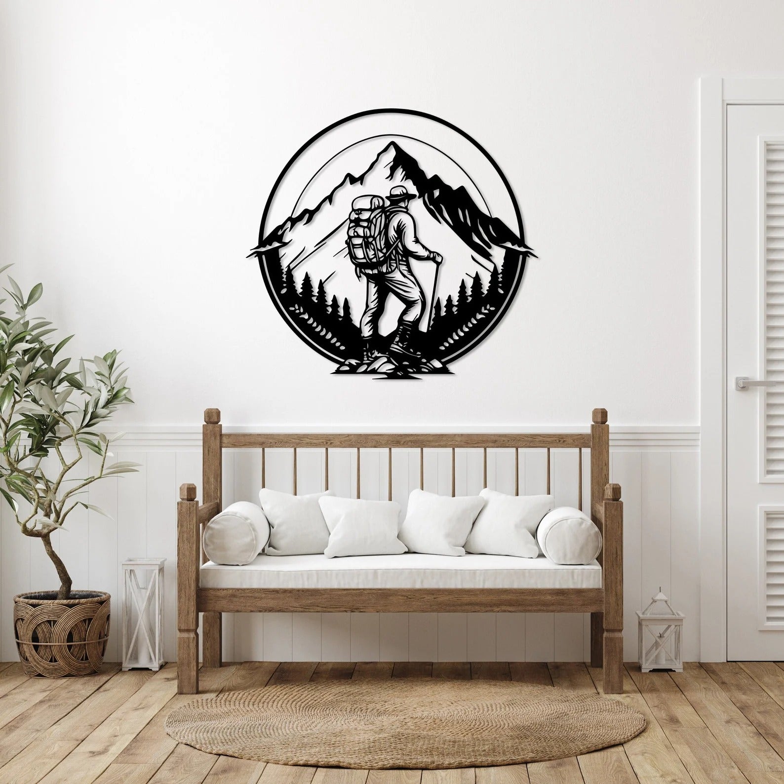 Adventure Mountain Climbing Metal Art Wall Decor
