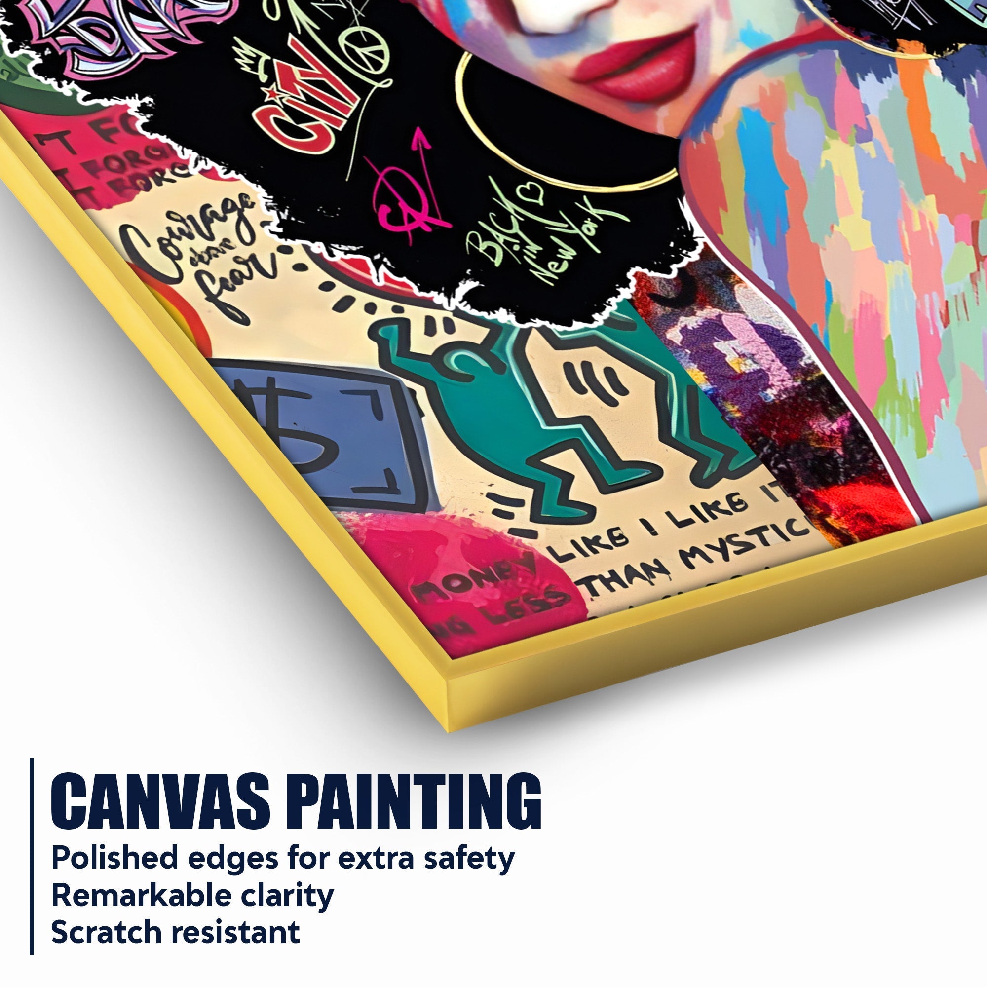 Afro Graffiti Queen Cotton Canvas Wall Painting