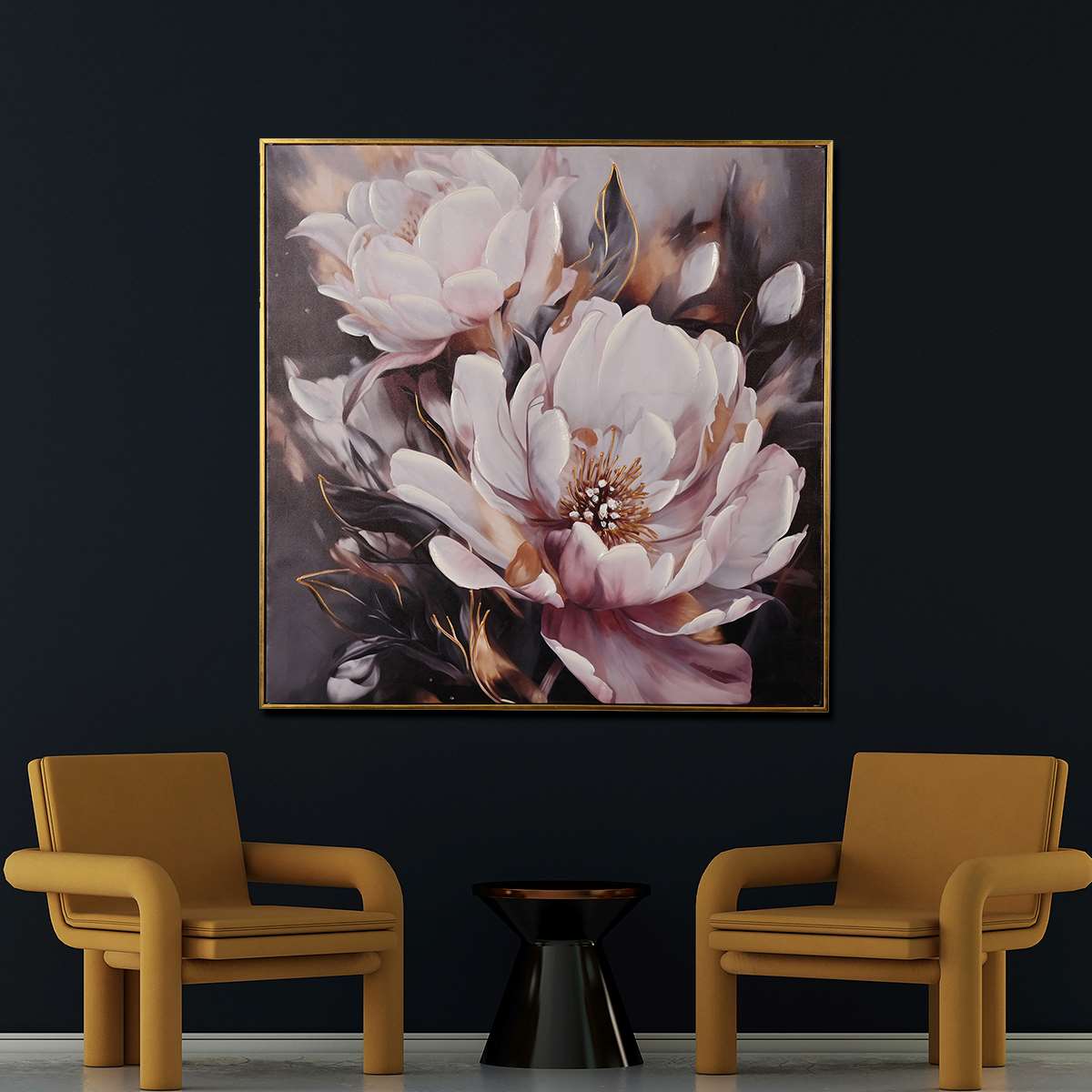 Ambrosial of Petals Hand Painted Wall Painting with Floating Frame
