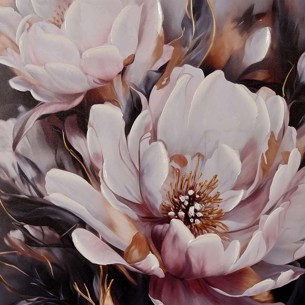 Ambrosial of Petals Hand Painted Wall Painting with Floating Frame