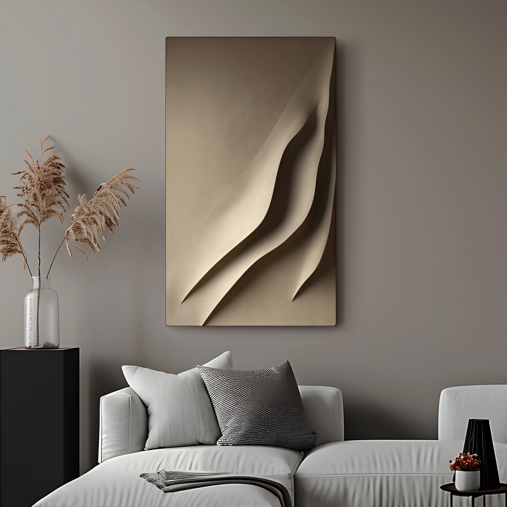 Architectural 3D Wall Art with Flowing Vertical Lines