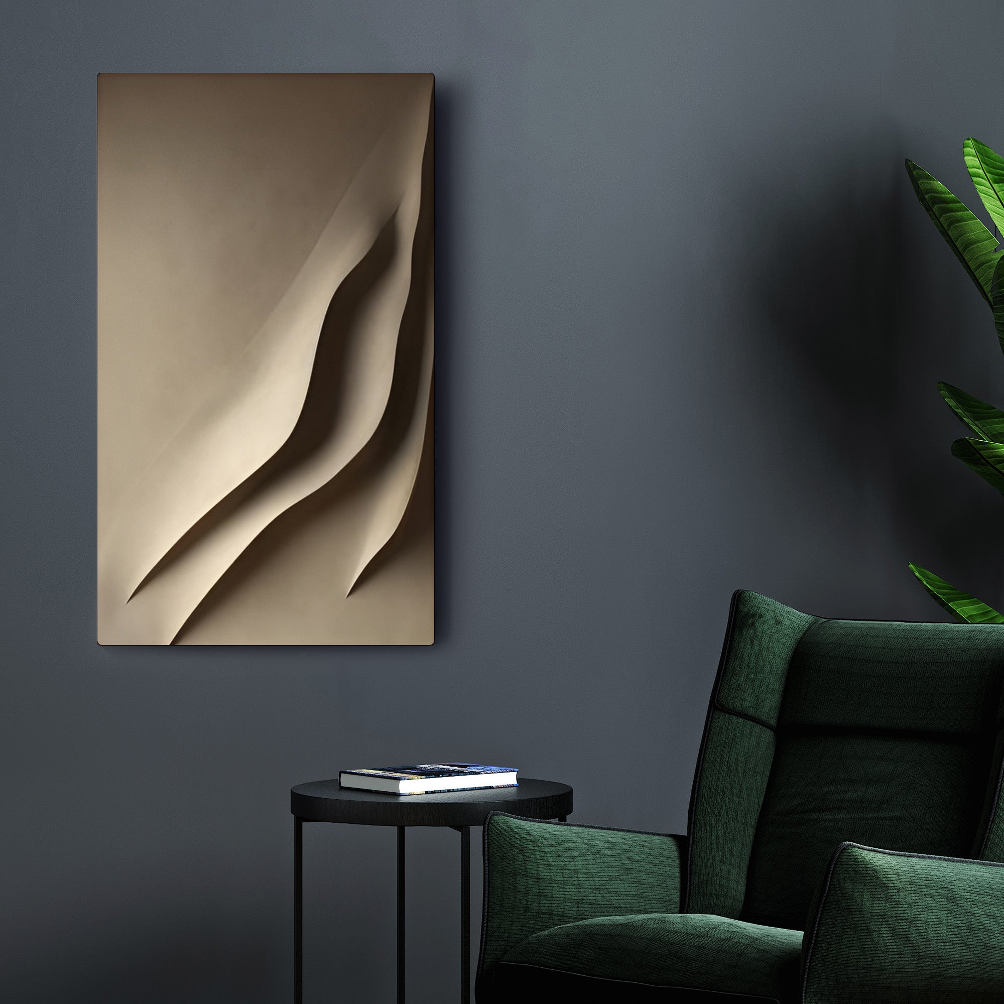 Architectural 3D Wall Art with Flowing Vertical Lines