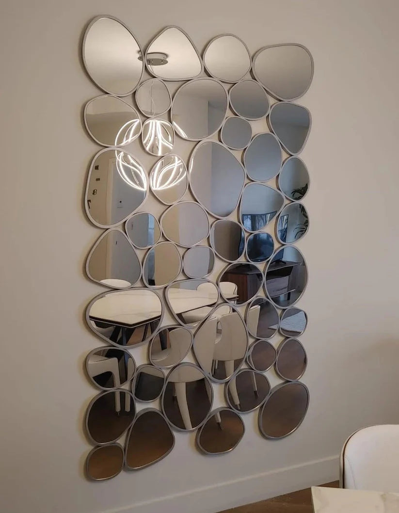 Art Inspired Wall Mirror Composition Cluster in Gold Frame