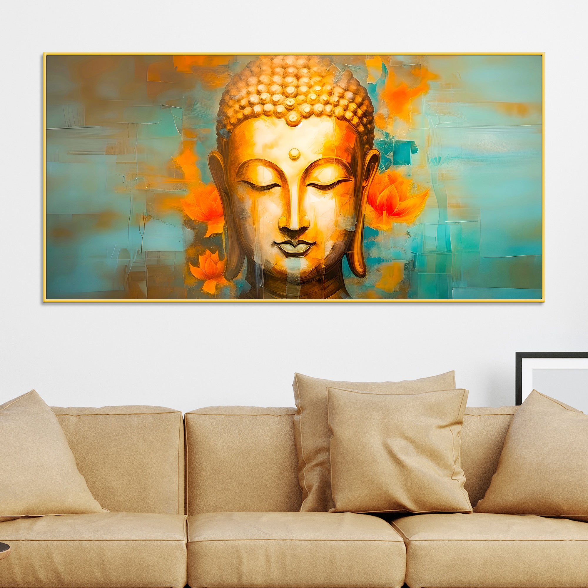 Artistic Buddha Canvas Painting for Decorative Wall Design