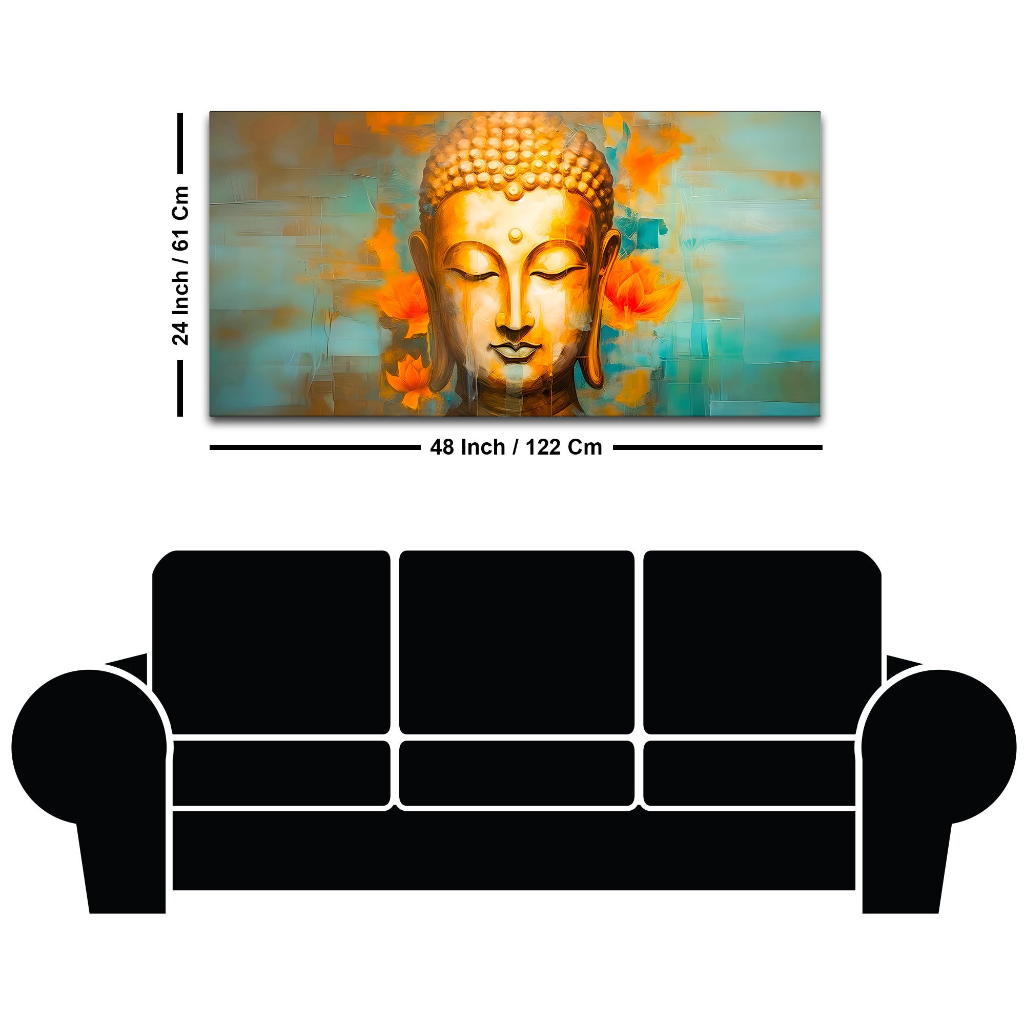 Artistic Buddha Canvas Painting for Decorative Wall Design