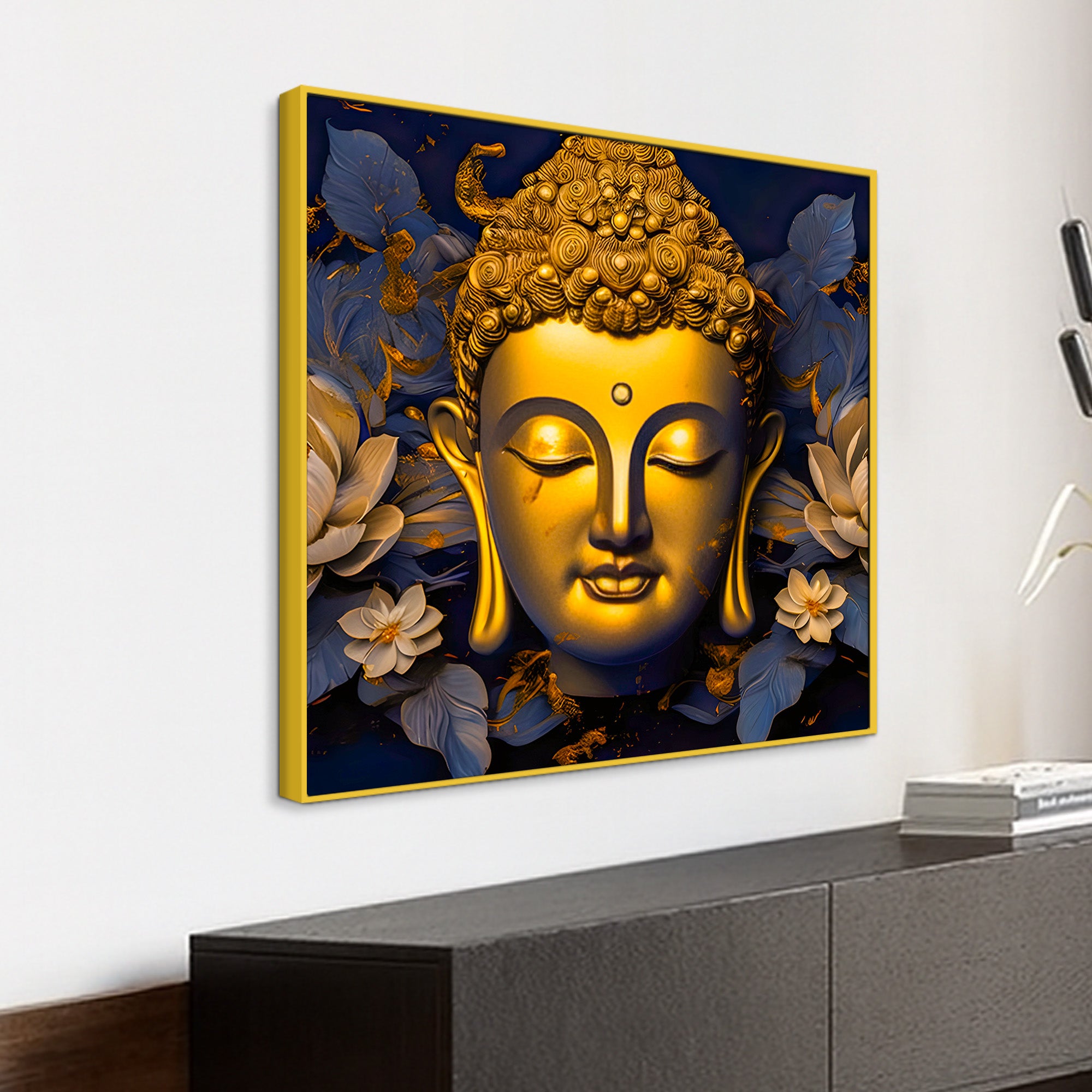 Artistic Buddha Face Canvas Painting for Living Room