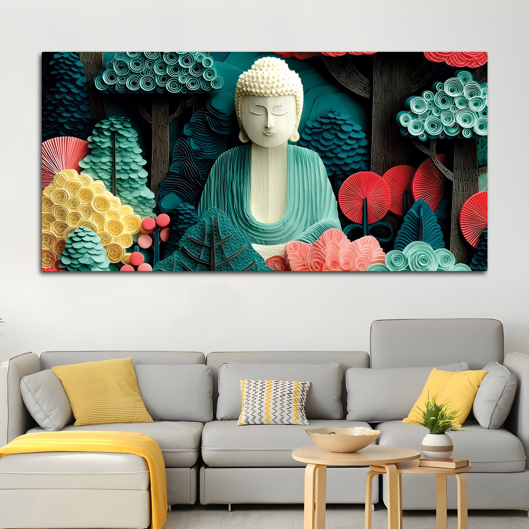 Artistic Buddha Wall Painting – Contemporary Spiritual Art