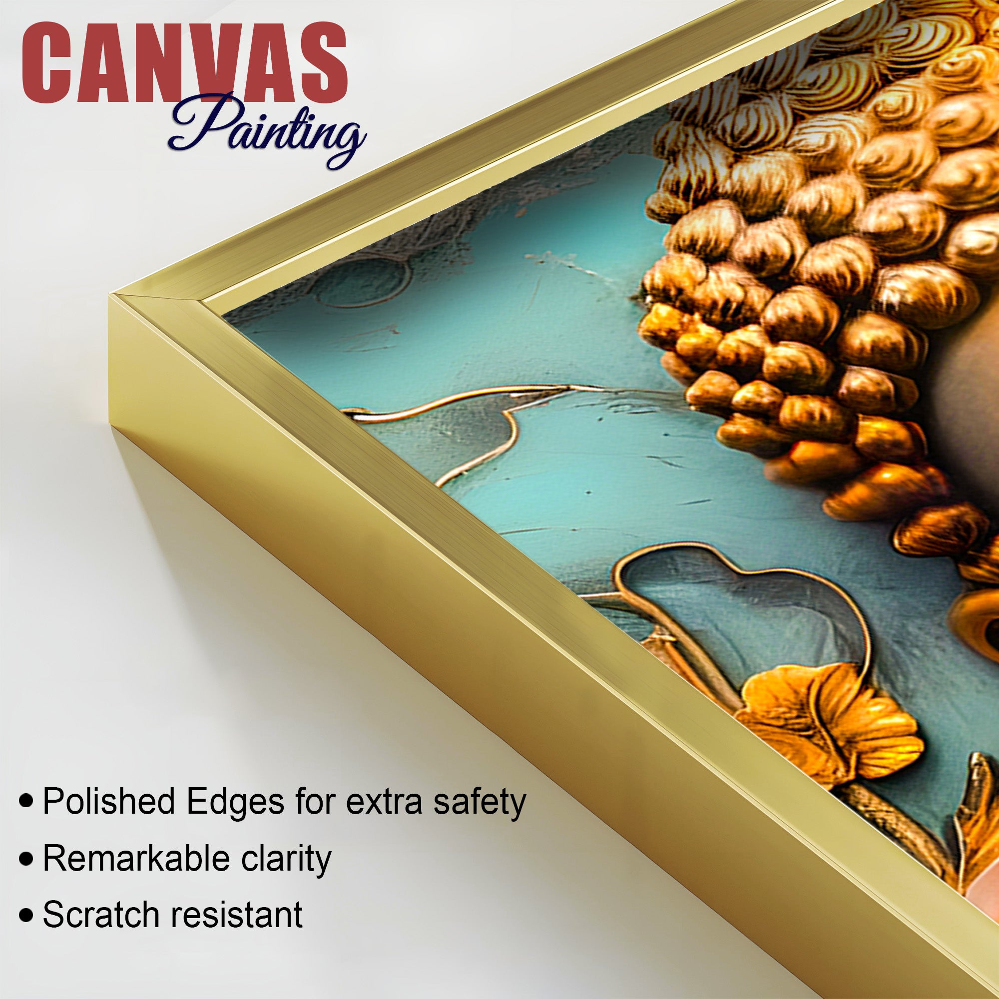 Artistic Golden Buddha Wall Décor Painting